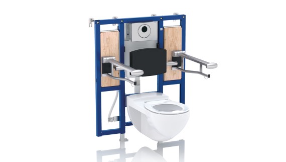 WC adapté PMR avec élément d'installation Geberit Duofix