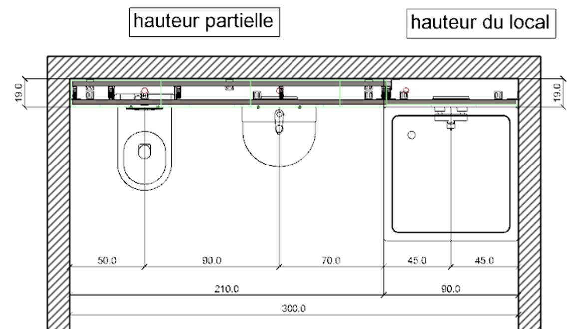 Plan de modèle Geberit Duofix und GIS