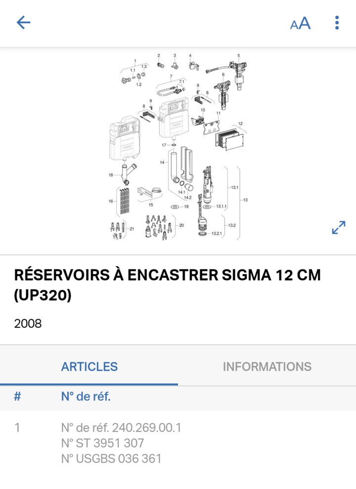 Capture d’écran de l’application Geberit Pro