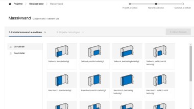 Scelta della parete d'installazione con l'estratto materiale GIS/Duofix